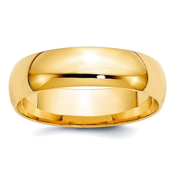 10k Yellow Gold Solid Polished Lightweight 6mm Ltw Comfort-Fit Band Size 8 Ring Ring for Women and Men