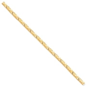 10k Yellow Gold Solid Polished Fold-over 4.0mm NUGGET Bracelet 7 Inch Link Bracelet for Women