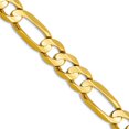 thumbnail image 1 of 10k Yellow Gold Solid Polished Light Figaro Chain Necklace 24 Inch 6.75mm Lobster Claw Chain Necklace for Women and Men, 1 of 2