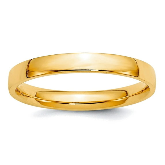 10k Yellow Gold Solid Polished Lightweight 3mm Ltw Comfort-Fit Band Size 10.5 Ring Ring for Women and Men