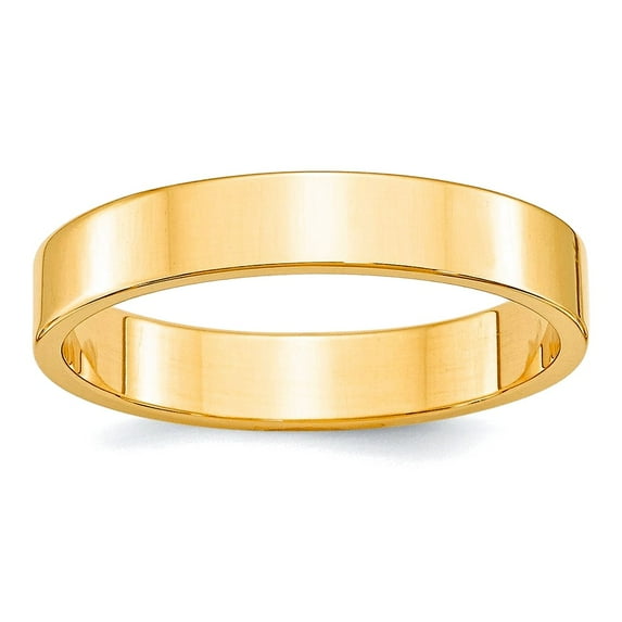 10k Yellow Gold Solid Polished Lightweight 4mm Ltw Flat Band Size 6 Ring Ring for Women and Men