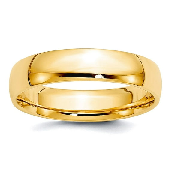 10k Yellow Gold Solid Polished Lightweight 5mm Ltw Comfort-Fit Band Size 14 Ring Ring for Women and Men