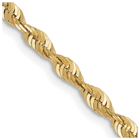 10k Yellow Gold Solid Polished Lobster Claw Closure Valu plus 2.5mm Sparkle Cut Lighweight Chain Necklace 20 Inch - Chai
