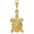 thumbnail image 1 of 10k Yellow Gold Solid Polished Open-Backed Sea Turtle Charm - 29.5mm, 1 of 6