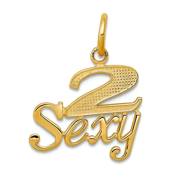 10k Yellow Gold Solid Polished Talking 2 Sexy Charm 20x14mm Wide Pendant Necklace for Women