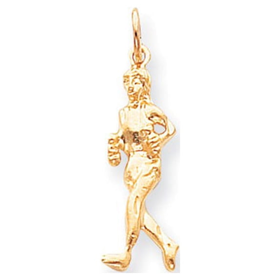 10k Yellow Gold Solid Runner Charm