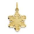 thumbnail image 1 of 10k Yellow Gold Solid Satin Snowflake Charm Pendant, 1 of 7