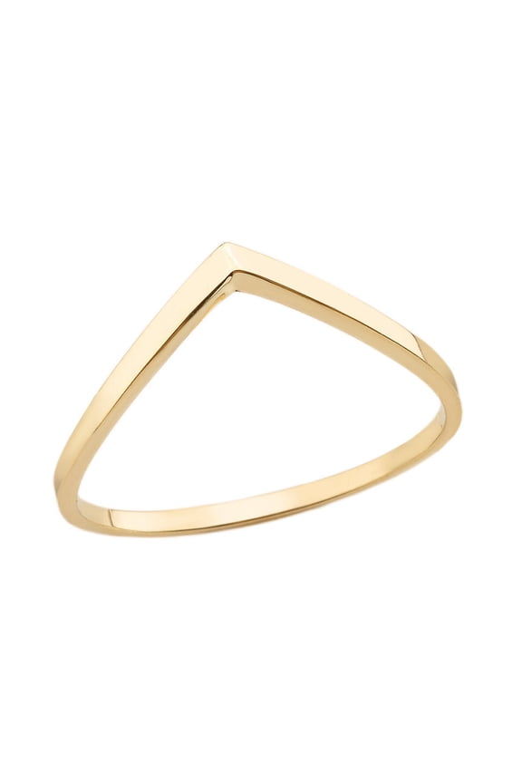 10k Yellow Gold Stackable V-Shape Chevron Ring (Size 5)