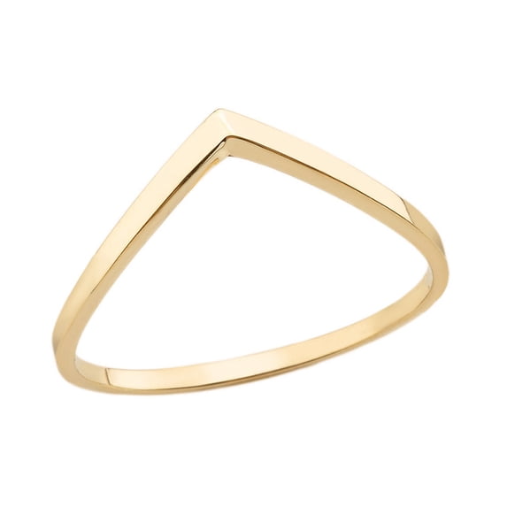 10k Yellow Gold Stackable V-Shape Chevron Ring (Size 8.75)