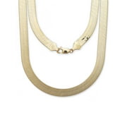 GLAD GOLD Floreo 10k Yellow Gold Super Flexible Silky Herringbone Chain Necklace for Women and Men, 0.5” (12mm)