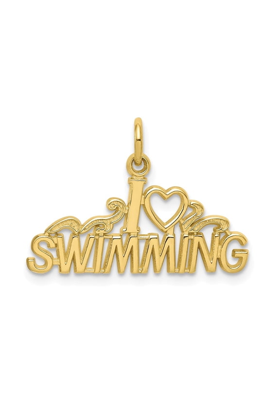 10k Yellow Gold Swimming Charm Pendant