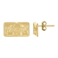 thumbnail image 1 of 10k Yellow Gold Textured Womens Last Supper 16mm X 9mm Religious Push Back Studs, 1 of 1
