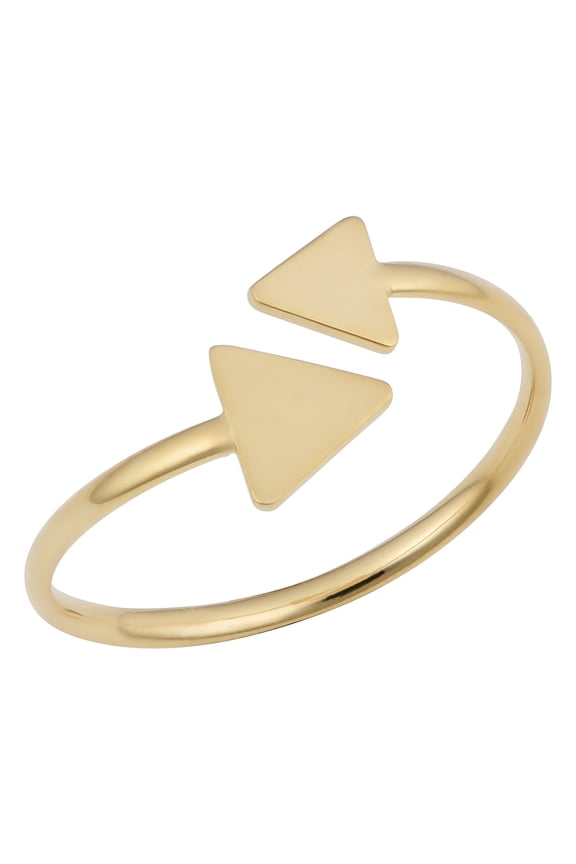 KoolJewelry 10k Yellow Gold Triangle Bypass Ring