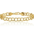 thumbnail image 1 of 10K Solid Yellow Gold Triple Link Chain Charm Bracelet, 1 of 4