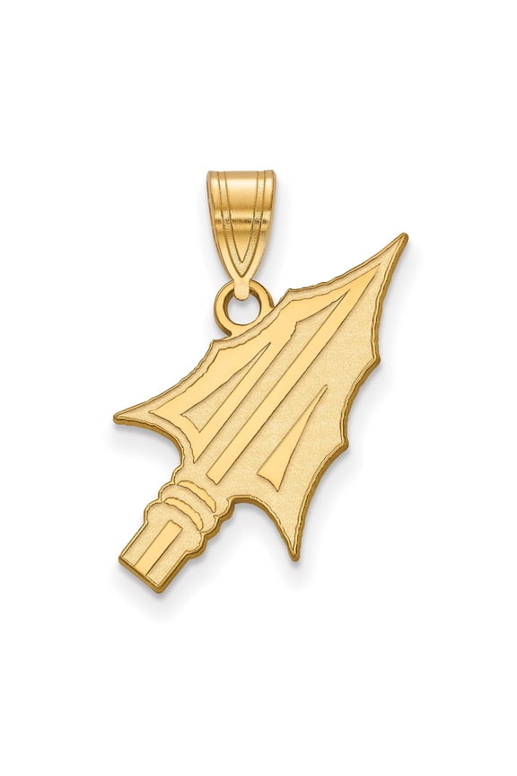 10k Yellow Gold Trishul Spearhead Pendant Necklace for Men and Women, Hindu Spiritual Jewelry Symbolizing Power, Protection, Cultural Meaning