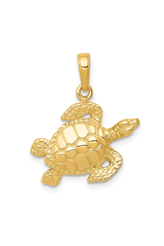 10k Yellow Gold Turtle Pendant