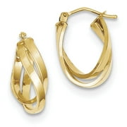 10k Yellow Gold Twisted Hoop Earrings Ear Hoops Set Fine Jewelry For Women Gifts For Her