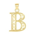 thumbnail image 1 of 10k Yellow Gold Unisex Initial Letter B Charm Pendant Necklace 22.8x13.00mm Wide Pendant for Women, 1 of 2