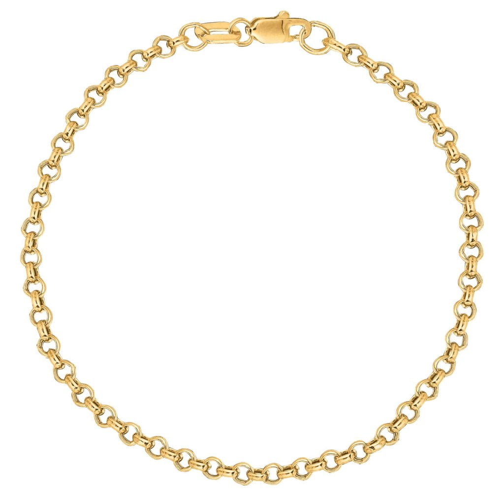 10K Two-Tone Gold Diamond-Cut Double Rope Heart Anklet - 9.5