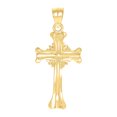 thumbnail image 1 of 10k Yellow Gold Unisex Sparkle-Cut Textured Cross Religious Charm Pendant Necklace 33.9x15.50mm Wi Pendant for Women, 1 of 2