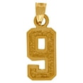 thumbnail image 1 of 10k Yellow Gold Unisex Sport game Number 9 Charm Pendant Necklace 21.8x7.70mm Wide Pendant for Women, 1 of 2