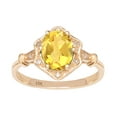 thumbnail image 1 of 10k Yellow Gold Vintage Style Genuine Oval Citrine and Diamond Halo Ring, 1 of 5