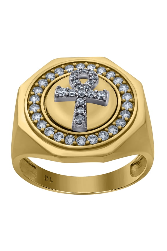 10k Yellow Gold Womens Baguette Cubic-Zirconia Butterfly Ring