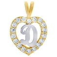 thumbnail image 1 of 10k Yellow Gold Womens Cubic Zirconia Love Heart Letter Name Personalized Monogram Initial D Charm Pendant Necklace 19.3, 1 of 2