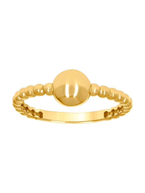 10k Yellow Gold Womens Cubic Zirconia Ball Fashion Ring 6.4x1.9mm Wide Ring for Women - 1.4 Grams