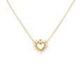 thumbnail image 1 of 10k Yellow Gold Womens Cubic Zirconia Heart Love Charm Necklace 18 Inch 8.8x9.3mm Wide Pendant Necklace for Women, 1 of 2