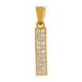 thumbnail image 1 of 10k Yellow Gold Womens Cubic Zirconia I Alphabet Letter Name Personalized Monogram Initial Charm Pendant Necklace 22.6x3, 1 of 2