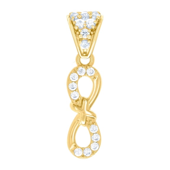 10k Yellow Gold Womens Cubic Zirconia Infinity Charm Pendant Necklace 22.2x5.3mm Wide Pendant for Women