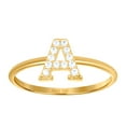thumbnail image 1 of 10k Yellow Gold Womens Cubic Zirconia Letter Name Personalized Monogram Initial Alphabet a Ring 1.2mm Wide Ring for Wome, 1 of 2