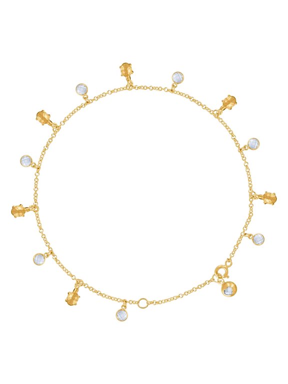 10k Yellow Gold Womens Cubic Zirconia Turtle Animal Charm Anklet 10 Inch 9mm Wide Anklet for Women