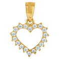 thumbnail image 1 of 10k Yellow Gold Womens Cubic Zirconia CZ Open Love Heart Charm Pendant Necklace 22.5x15.80mm Wide Pendant for Women, 1 of 2