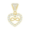 thumbnail image 1 of 10k Yellow Gold Womens Cubic-Zirconia Infinity Heart Charm Pendant, 1 of 1