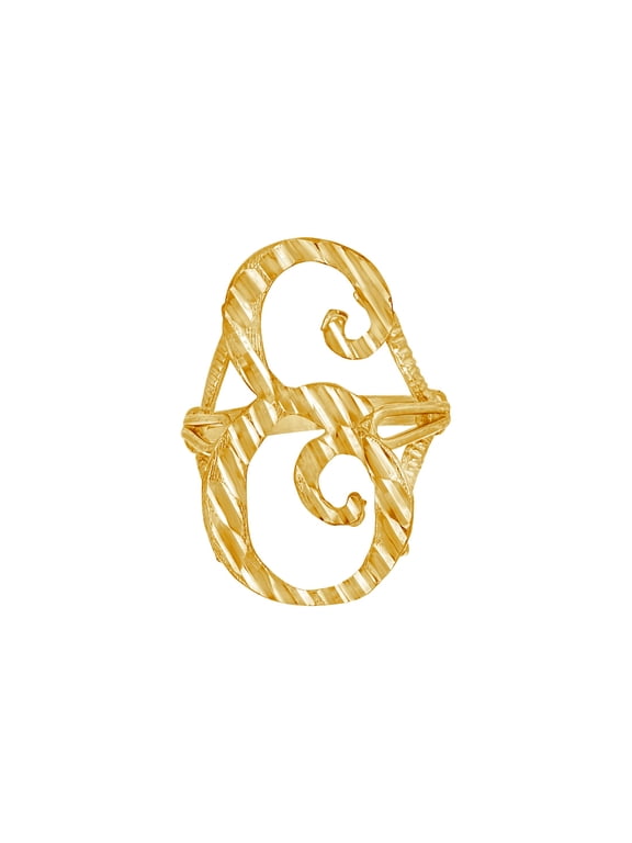 10k Yellow Gold Womens Dc Initial Letter E Band Ring 28x2.5mm Wide Size 7 Ring for Women and Men