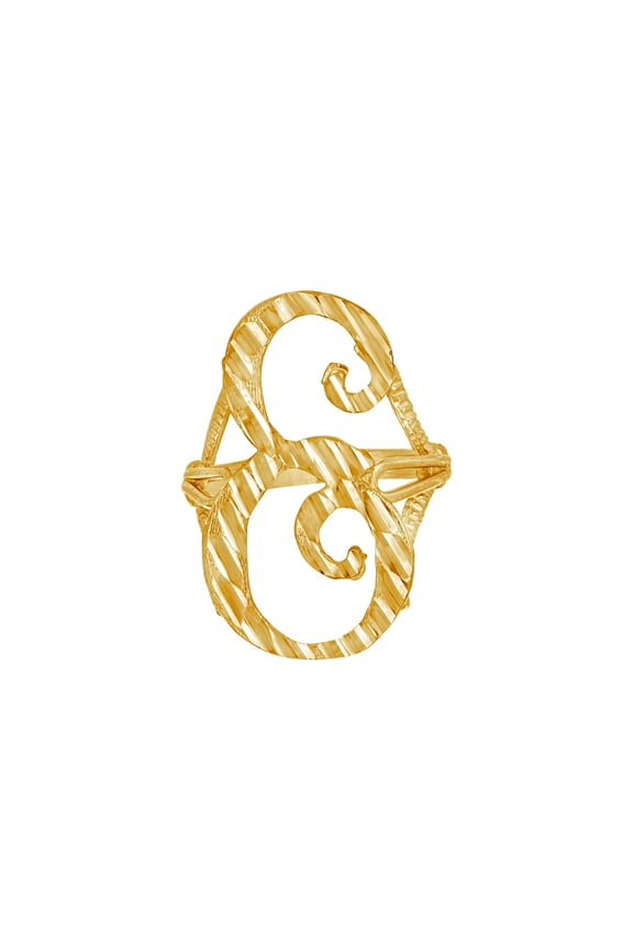 10k Yellow Gold Womens Dc Initial Letter E Band Ring 28x2.5mm Wide Size 7 Ring for Women and Men