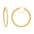 thumbnail image 1 of 10k Yellow Gold Womens Fancy Twisted Rope Hoop Earrings 50x3mm Wide Hoop Earring for Women, 1 of 2