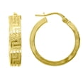 thumbnail image 1 of 10k Yellow Gold Womens Greek Key Textured Hoop Earrings Hoop Earring for Women - 1.6 Grams, 1 of 2