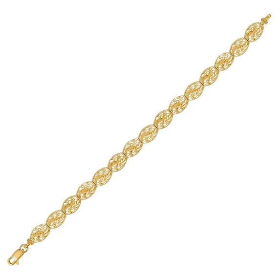10k Yellow Gold Womens Link Bracelet 7 Inch Link Bracelet for Women - 7.1 Grams
