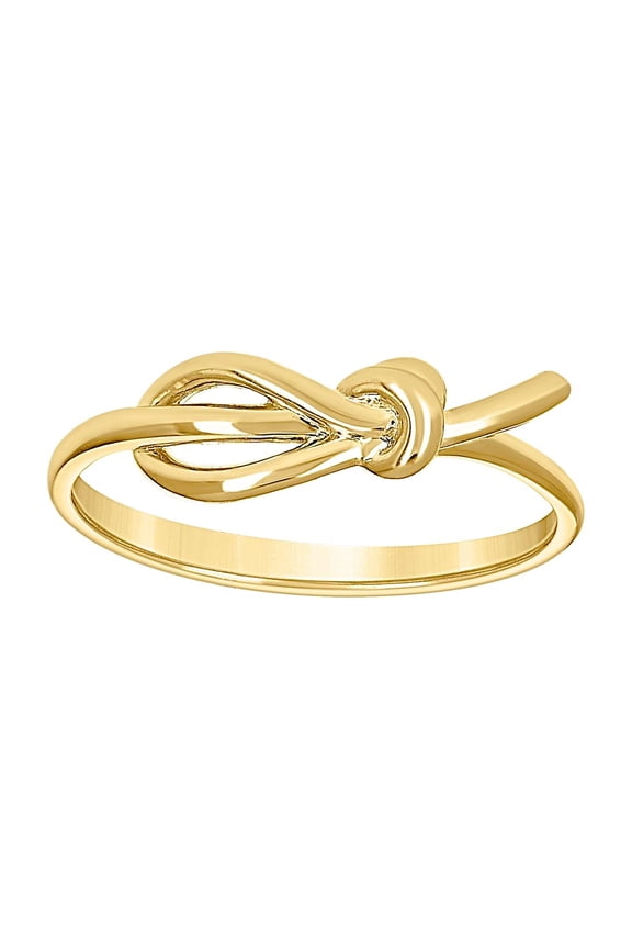 10k Yellow Gold Womens Love Knot Fashion Ring 5.4x1.3mm Wide Statement Ring for Women - 1.7 Grams