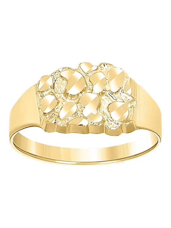 10k Yellow Gold Womens Nugget Fashion Ring 8.4x3.1mm Wide Size 6 Ring for Women - 1.2 Grams