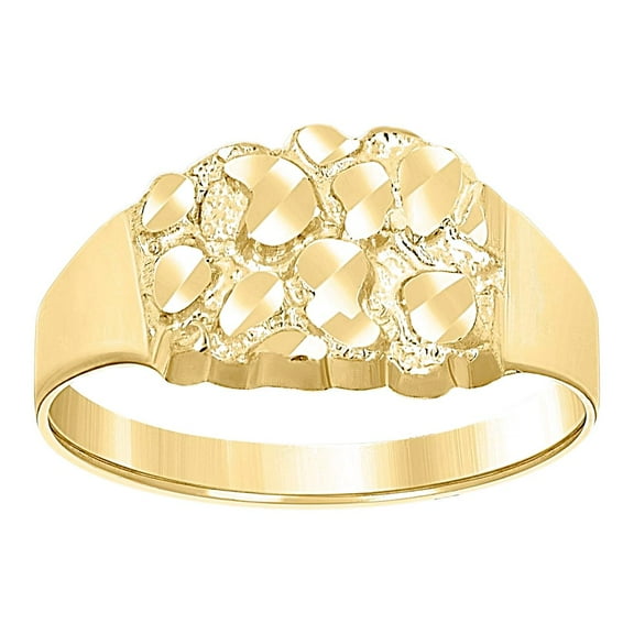 10k Yellow Gold Womens Nugget Fashion Ring 8.4x3.1mm Wide Size 6 Ring for Women - 1.2 Grams