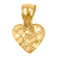thumbnail image 1 of 10k Yellow Gold Womens Nugget Love Heart Charm Pendant Necklace 13.7x9.4mm Wide Pendant for Women, 1 of 2