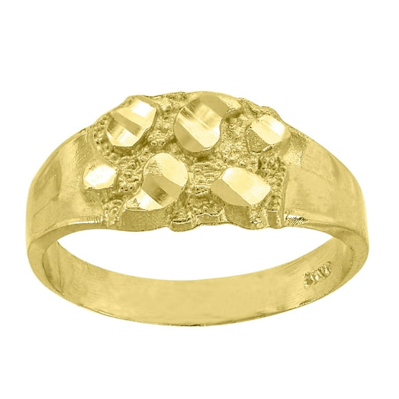 10k Yellow Gold Womens Nugget Ring Size 7