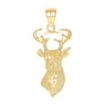 thumbnail image 1 of 10k Yellow Gold Womens Sparkle-Cut Deer Animal Charm Pendant Necklace 40.8x17.90mm Wide Pendant for Women, 1 of 2