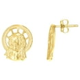 thumbnail image 1 of 10k Yellow Gold Womens Textured Jesus Face Religious Stud Earrings Jewelry Gift for Women, 1 of 2