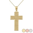 thumbnail image 1 of 10k Yellow The Lord's Prayer Our Father Cross (16 Inches), 1 of 2