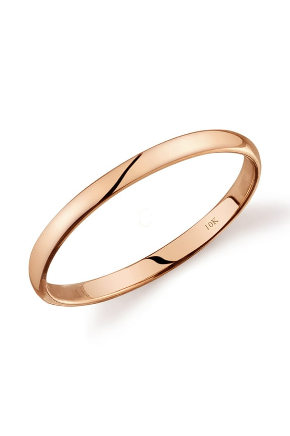 10k Yellow White or Rose Gold Comfort Fit 2mm Plain Wedding Band